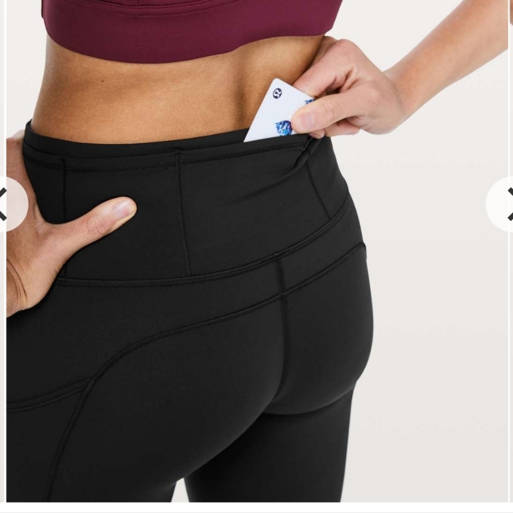 NWOT Lululemon Fast And Free 25in Black HR Leggings  Sz 18 - Picture 3 of 7
